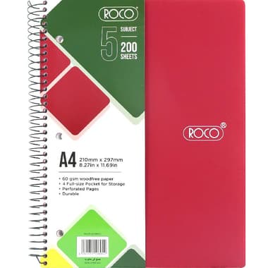 Roco Neon Notebook
A4, 200 Sheets, Lined, Maroon