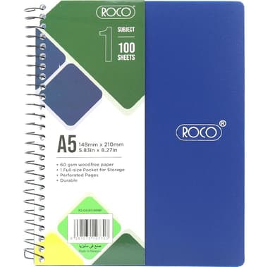 Roco Neon Notebook
A5, 100 Sheets, Lined, Royal Blue