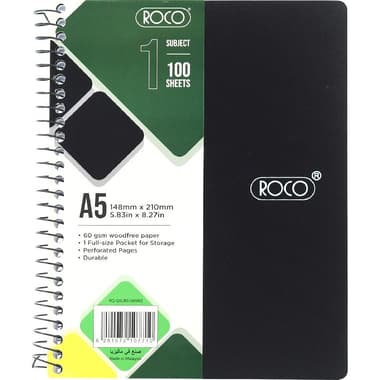 Roco Neon Notebook
A5, 100 Sheets, Lined, Black