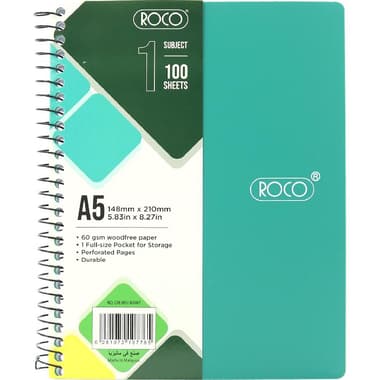 Roco Neon Notebook
A5, 100 Sheets, Lined, Green