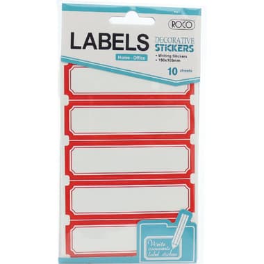 Roco Name Labels
Red Border, 10 Sheets