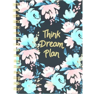 Roco Notebook
"Think, Dream, Plan", A5, 80 Sheets, Single Ruled (Arabic), Black/Blue/Pink