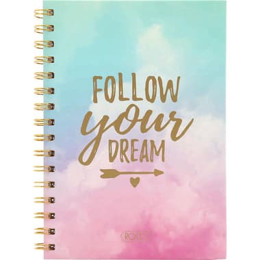 Roco Notebook
"Follow Your Dream", A5, 80 Sheets, Single Ruled (Arabic), Blue/White