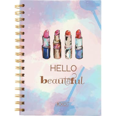 Roco Notebook
"Hello Beautiful", A5, 80 Sheets, Single Ruled (Arabic), Blue/Pink