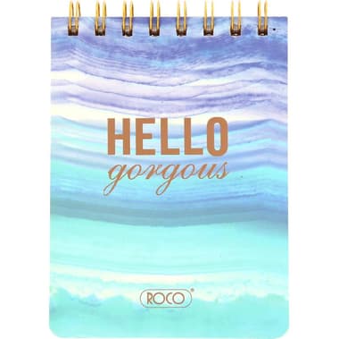 Roco Memo Notebook
"Hello Gorgeous", A6, 100 Sheets, Single Ruled (Arabic), Blue