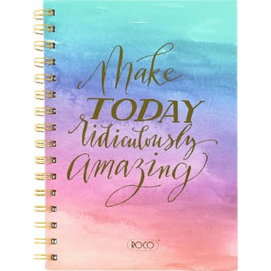 Roco Exercise Book
"Make Today Ridiculously Amazing", A5, 80 Sheets, Single Ruled (Arabic)
