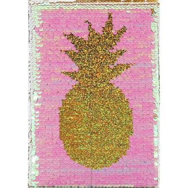 Roco Exercise Book
Pineapple Sequeins, A5, 80 Sheets, Single Ruled (Arabic), Pink/Gold