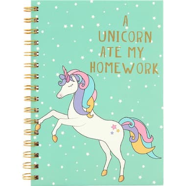 Roco Exercise Book
"A Unicorn Ate My Homework", A5, 80 Sheets, Single Ruled (Arabic), Green