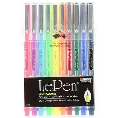 Marvy Uchida LePen Fineliner Pen
Flourescent Ink Color, Fine Tip, 10 Pieces