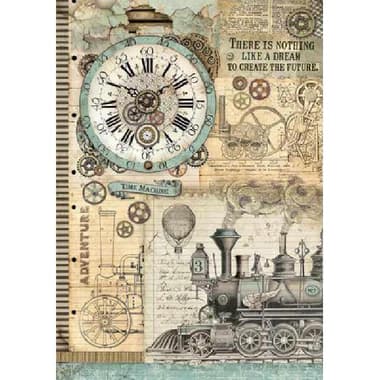 Stamperia Decoupage Rice Paper
Voyages Fantastiques, Clock, Brown/Blue, 28.00 g ( .99 oz )