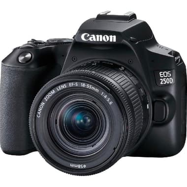Canon EOS 250D DSLR Camera
24.1 MP, CMOS, 4K UHD 3840 X 2160, with 18 - 55 mm NIS Lens