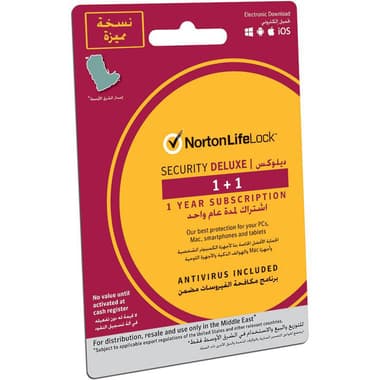 نورتون LifeLock Security Deluxe
انجليزي, مستخدم واحد, قسيمة الكترونية