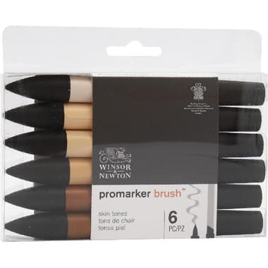 Winsor & Newton ProMarker Brush Skin Tones (6 Colors) Graphic Art Marker
Assorted Color, Twin Tip