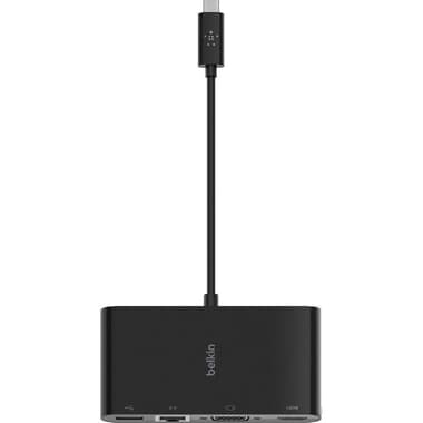 Belkin Multi-port Station
USB-C, 4 Port (USB-A/RJ-45/HD VGA/4K HDMI), Black