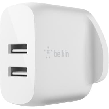 Belkin BoostCharge Dual USB-A Wall Charger 24W
Fast Battery Charging, 24 Watts, Dual USB, White