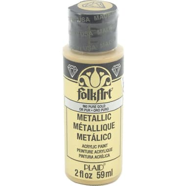 Plaid FolkArt Acrylic Paint
Metallic Pure Gold, 2.00 oz ( 56.83 ml )