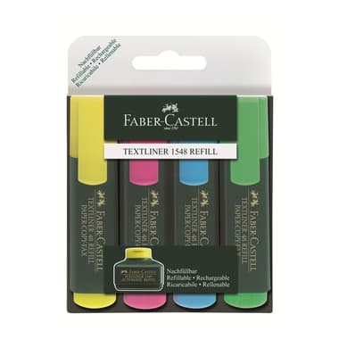Faber-Castell TextLiner 1548 Highlighter
1.2 - 5 mm Chisel Tip, Flo Blue;Flo Green;Flo Pink;Flo Yellow
