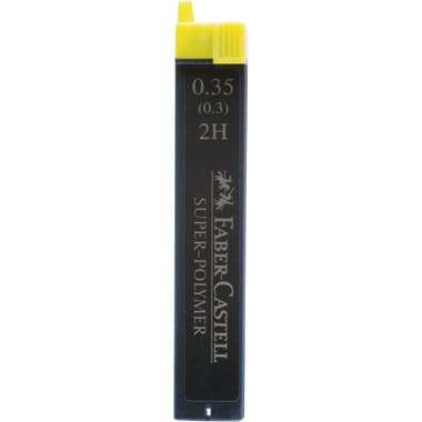 Faber-Castell Super-Polymer Lead Refill
Black, 0.35 mm, 2H, 12 Leads/Tube