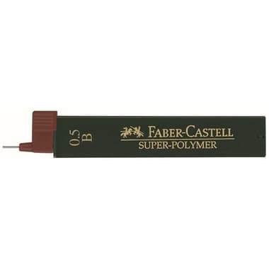 Faber-Castell Super-Polymer Lead Refill
Black, 0.5 mm, B, 12 Leads/Tube