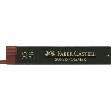 Faber-Castell Super-Polymer Lead Refill
Black, 0.5 mm, 2B, 12 Leads/Tube