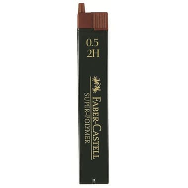 Faber-Castell Super-Polymer Lead Refill
Black, 0.5 mm, 2H, 12 Leads/Tube