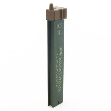 Faber-Castell Super-Polymer Lead Refill
Black, 0.5 mm, 3H, 12 Leads/Tube