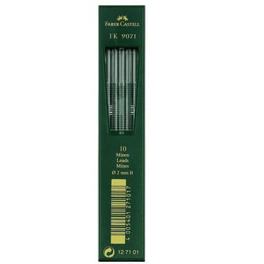 Faber-Castell TK 9071 Lead Refill
Black, 2 mm, B, 10 Leads/Tube