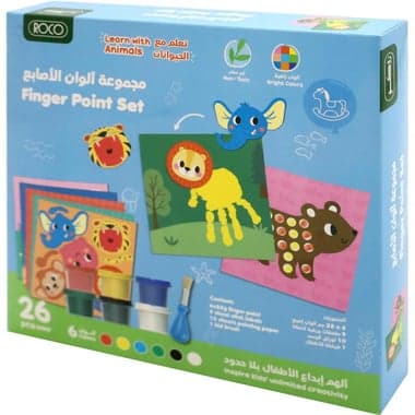 Roco Kids Finger Paint Set Coloring Basic Set
Blue, 26 Pieces