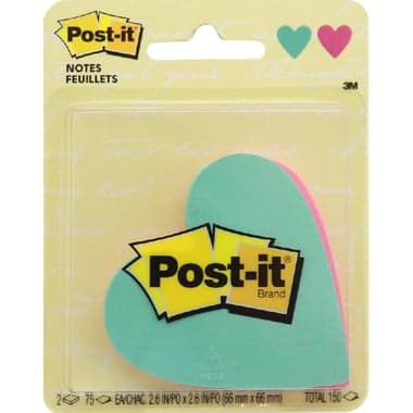 3M Post-it 7350 Die-Cut Self Stick Notes
Heart Shape, 150 Notes, Pink