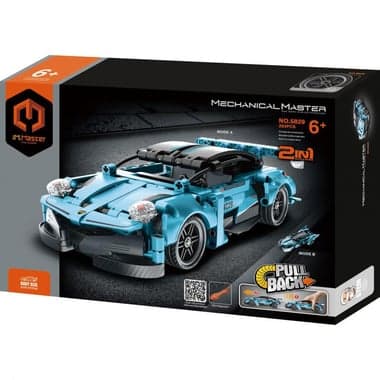 iM.Master Pull Back 2 in 1: Super Car & Motorcycle Interlocking Bricks Set