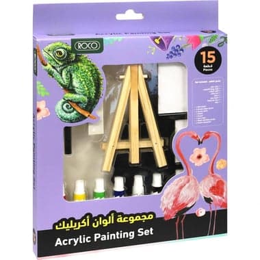 Roco Painting Set with Mini Easel & Canvas Color Accessory Set