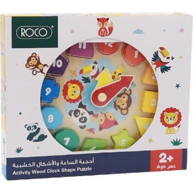 Roco Activity Wood Clock Puzzle Shape Sorter